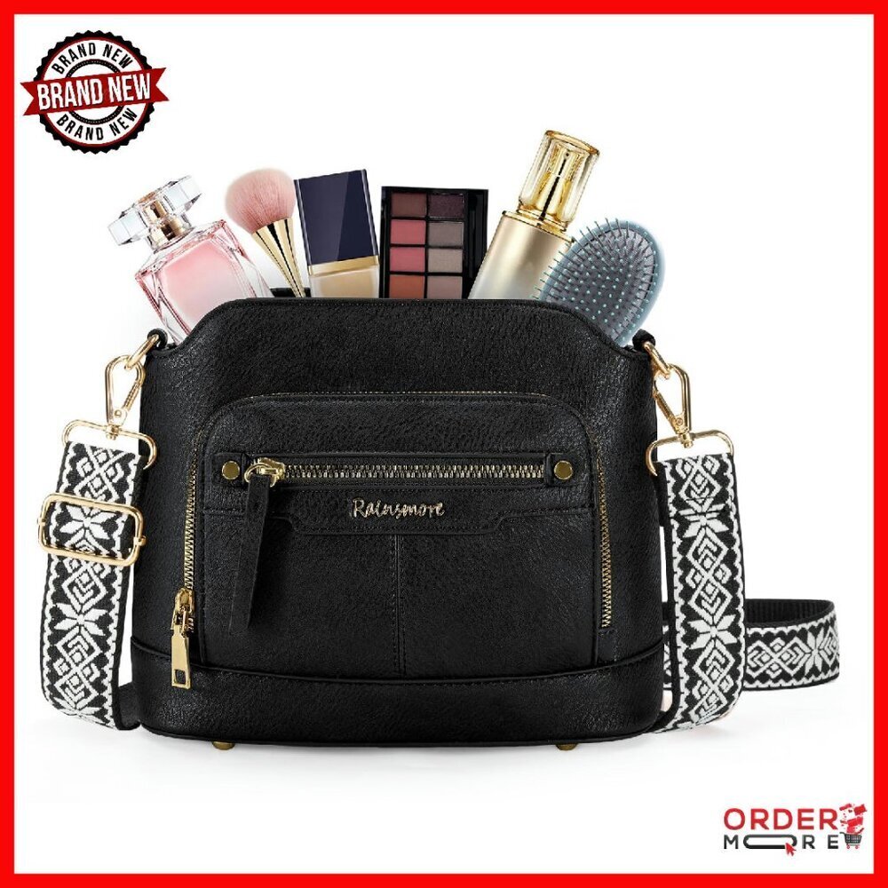 Waterproof Vegan Leather Crossbody Bag with Multiple Compartments